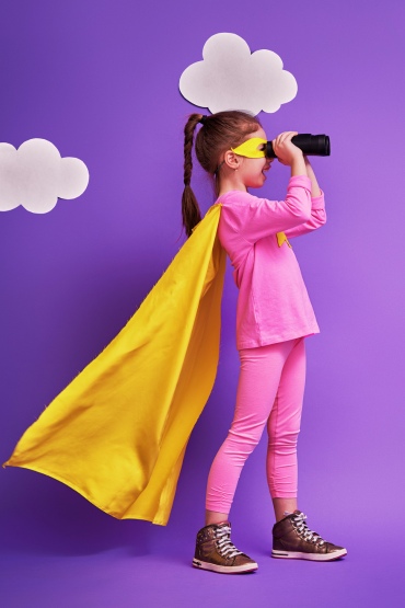 Focus on solution, a superhero girl