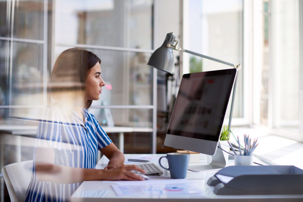 Sleep and Cognitive Function, concentration, a woman at work